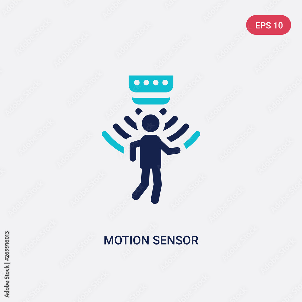 Poster two color motion sensor vector icon from artificial intellegence concept. isolated blue motion senso