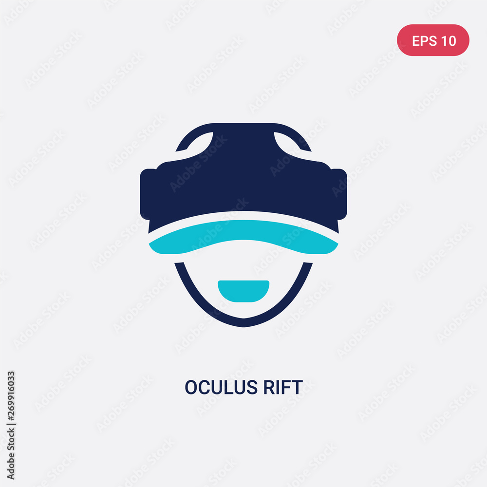 Poster two color oculus rift vector icon from artificial intellegence concept. isolated blue oculus rift ve