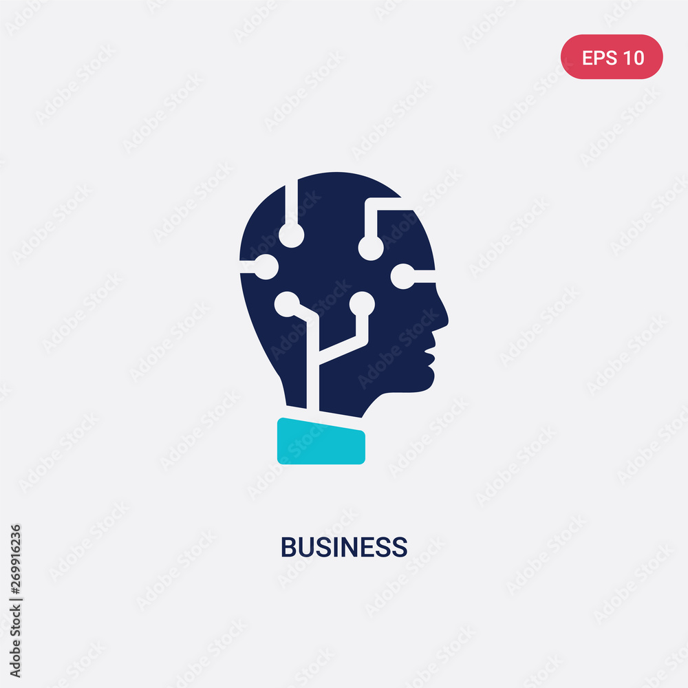 Poster two color business vector icon from artificial intelligence concept. isolated blue business vector s