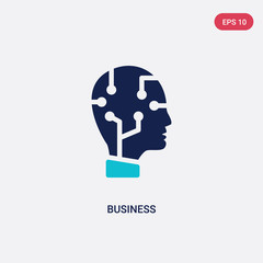 two color business vector icon from artificial intelligence concept. isolated blue business vector sign symbol can be use for web, mobile and logo. eps 10