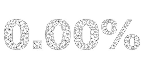 Mesh vector 0.00% text label. Abstract lines and spheric points are organized into 0.00% black carcass symbols. Wire carcass flat polygonal mesh in vector format.
