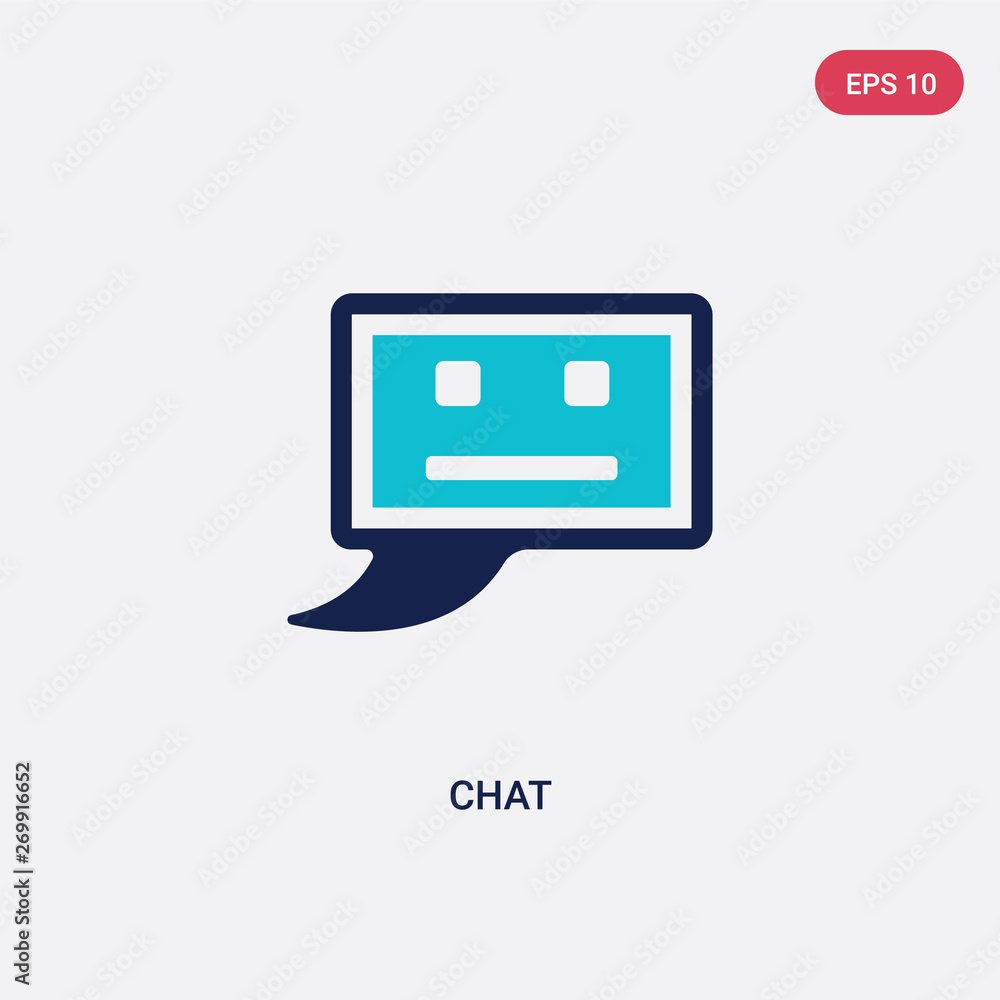 Aufkleber two color chat vector icon from artificial intelligence concept. isolated blue chat vector sign symb