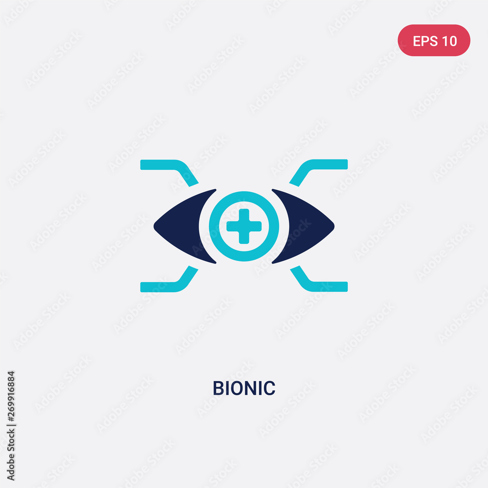 Poster two color bionic vector icon from augmented reality concept. isolated blue bionic vector sign symbol