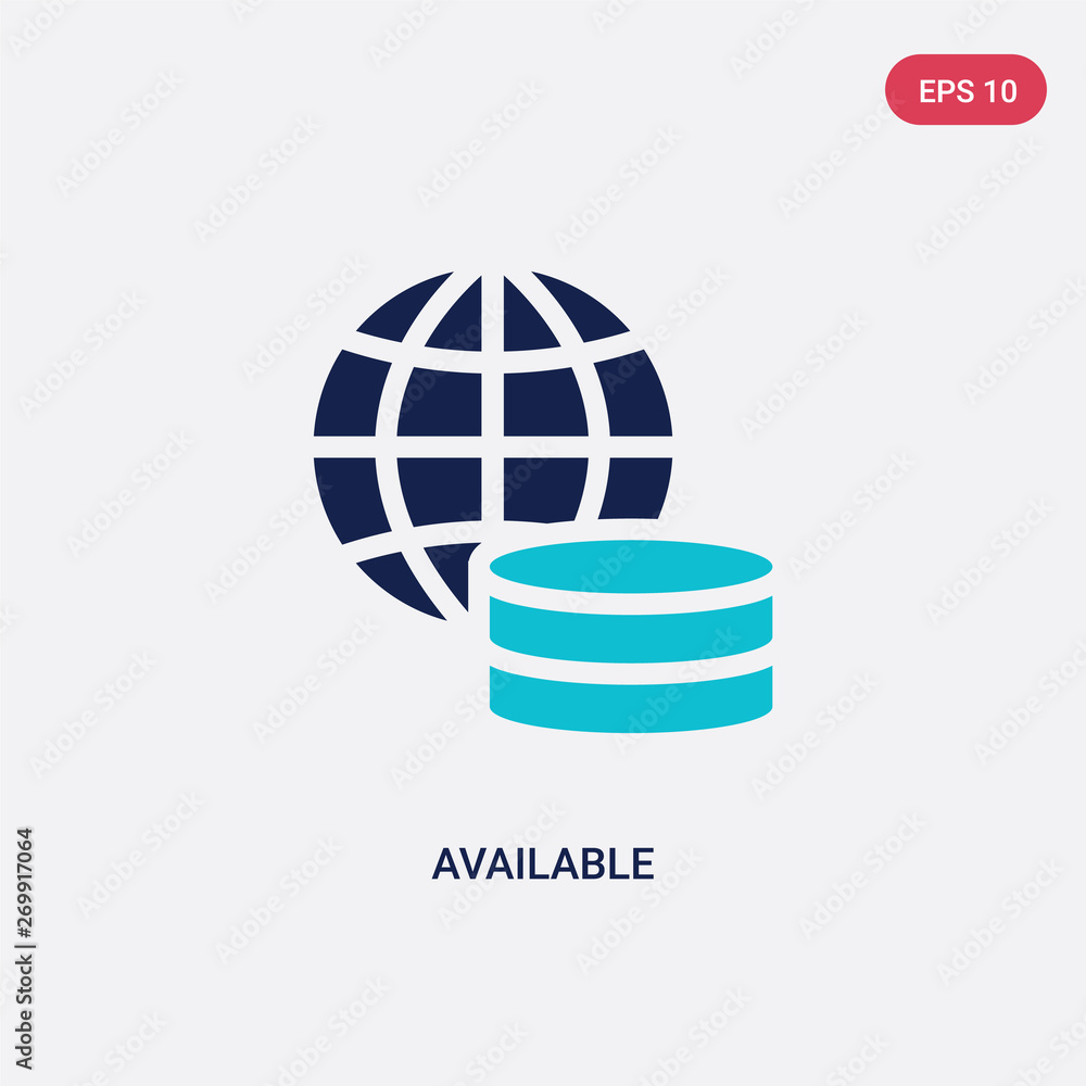 Aufkleber two color available vector icon from big data concept. isolated blue available vector sign symbol ca