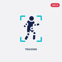 two color tracking vector icon from augmented reality concept. isolated blue tracking vector sign symbol can be use for web, mobile and logo. eps 10