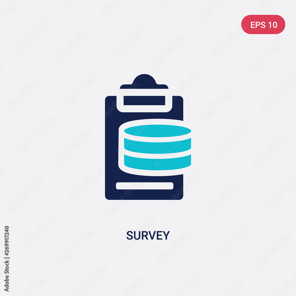 Aufkleber two color survey vector icon from big data concept. isolated blue survey vector sign symbol can be u