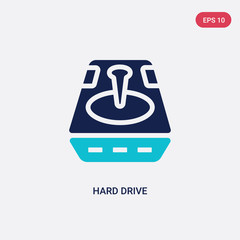 two color hard drive vector icon from big data concept. isolated blue hard drive vector sign symbol can be use for web, mobile and logo. eps 10