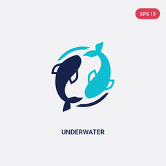 two color underwater vector icon from asian concept. isolated blue underwater vector sign symbol can be use for web, mobile and logo. eps 10
