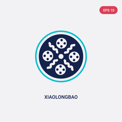 two color xiaolongbao vector icon from asian concept. isolated blue xiaolongbao vector sign symbol can be use for web, mobile and logo. eps 10