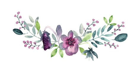 watercolor pansy bouquet