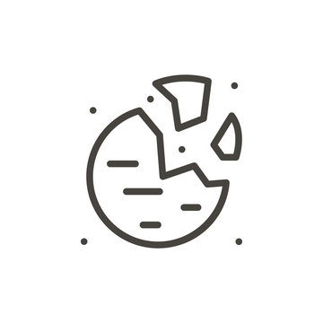 Destroyed planet icon - Vector. Spage concept vector illustration.