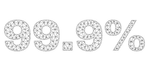 Mesh vector 99.9% text. Abstract lines and points are organized into 99.9% black carcass symbols. Wire carcass flat triangular mesh in eps vector format.