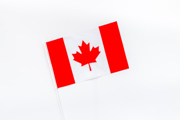 Flag of Canada on white background top view