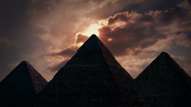 Sun Shines Out From Above Pyramid