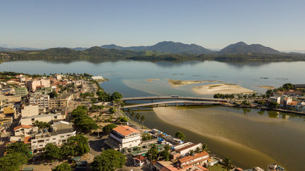 aerial view of the beach and city of saquarema