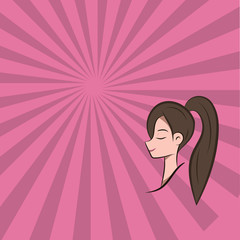 retro background a lady with dark hair for salon and banner