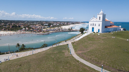 Fototapeta na wymiar Beautiful aerial view of church and beach
