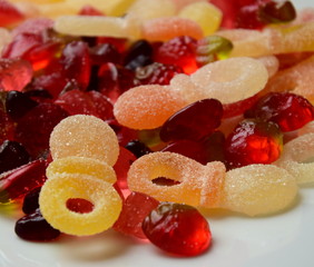 Viele Bonbons und Süßigkeiten - Hintergrund und Textur