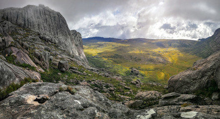 View from Andringitra massif as seen during trek to Pic Boby Imarivolanitra, Madagascar highest accessible peak