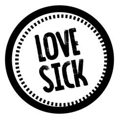 LOVE SICK stamp on white
