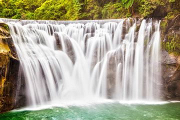 Cascading Shifen Waterfall in Pingxi, New Taipei City, Taiwan
