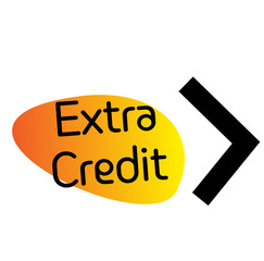 EXTRA CREDIT stamp on white