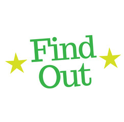 FIND OUT stamp on white