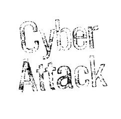 CYBER ATTACK stamp on white