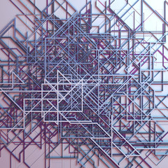 Abstract colored futuristic techno pattern. Modern covers design. Digital 3d illustration