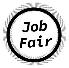 JOB FAIR stamp on white