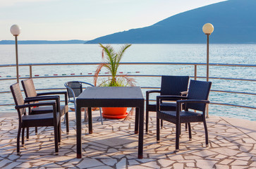 Summer terrace on the beach