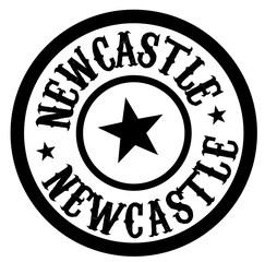 NEWCASTLE stamp on white isolated