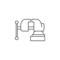 Carpentry, vice line vector icon