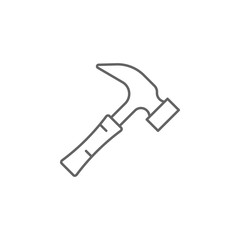 Carpentry, hammer line vector icon