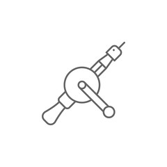 Carpentry, hand drill line vector icon