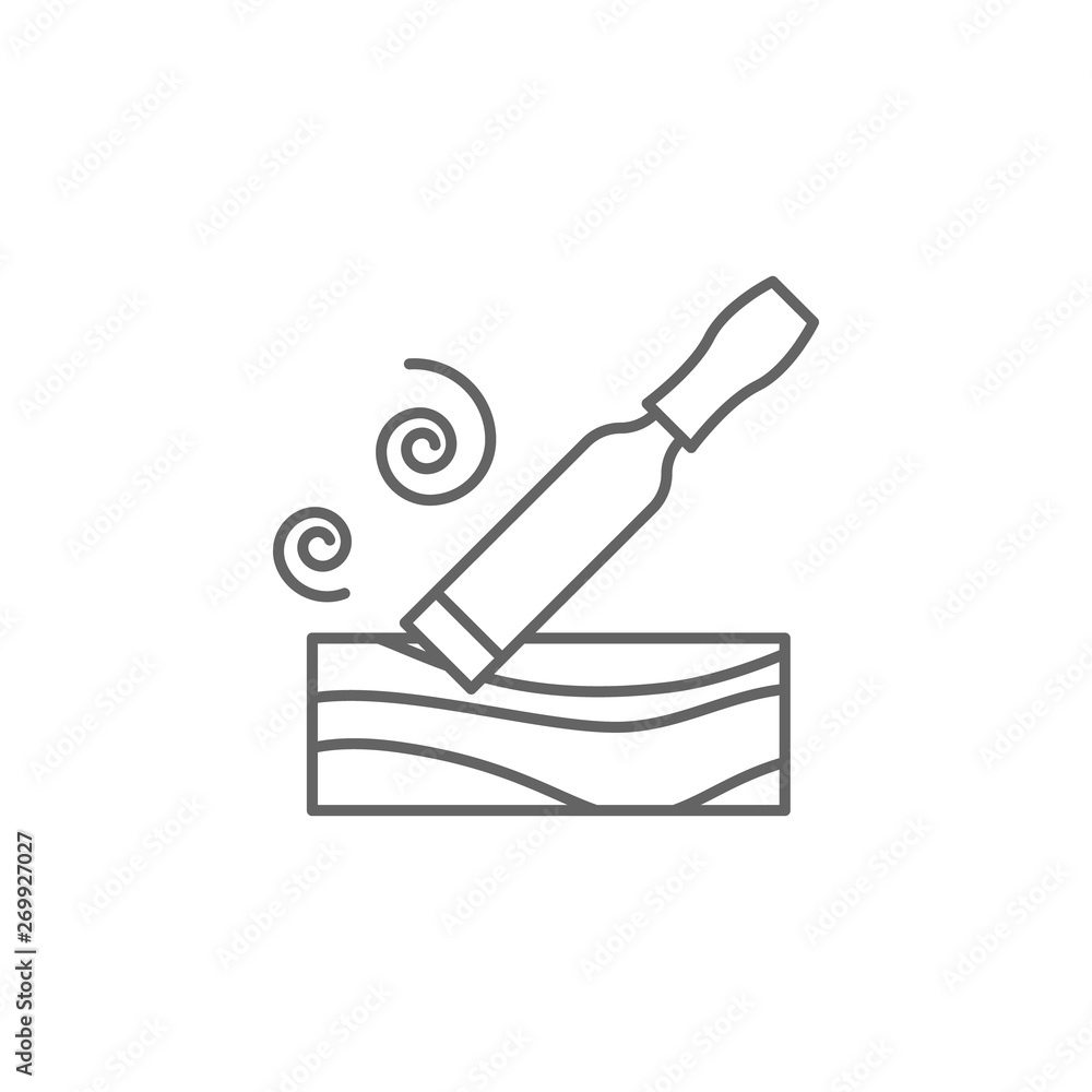 Poster carpentry, chisel line vector icon