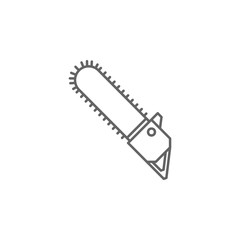 Carpentry, chainsaw line vector icon