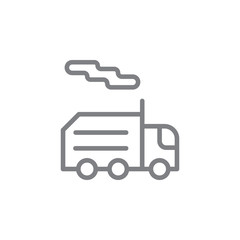 Garbage, truck line vector icon. Element of pollution icon