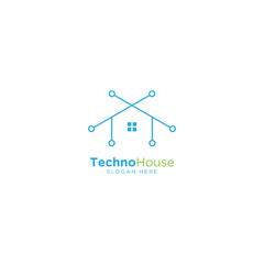 Technology Home Line Outline Monoline Logo Design Vector