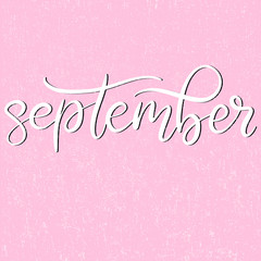 Handwritten name of month for calendar