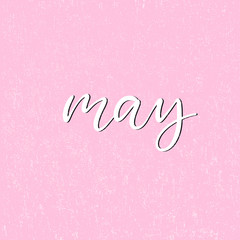 Handwritten name of month for calendar