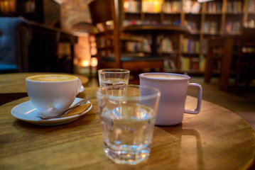 hot chocolate and coffee cups