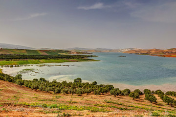 Reservoir en route to Meknes Morocco