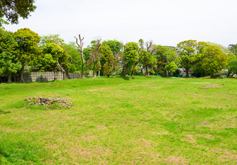 小田原城にある御用米曲輪の切石敷遺構（神奈川県小田原市）