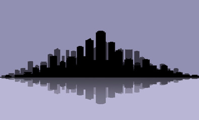 Fototapeta premium silhouette of city on a background