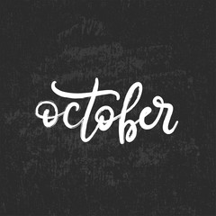 Handwritten name of month for calendar