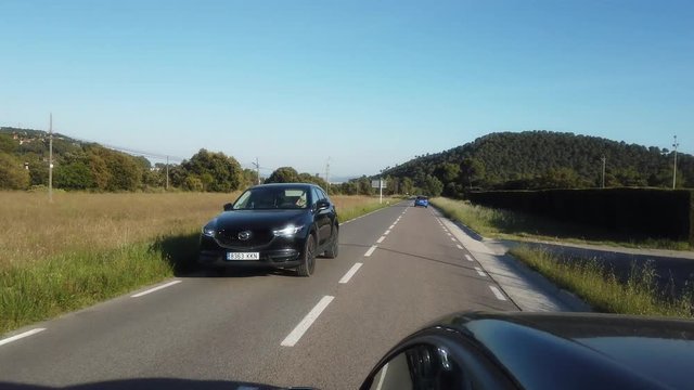 Car on the road near of Barcelona.Spain. 4k Video