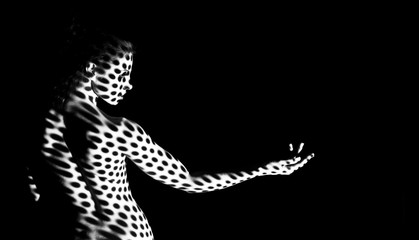 Naked woman with pattern on her nude body