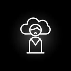 Obraz premium people, stress, cloud, think neon icon. Elements of positive thinking set. Simple icon for websites, web design, mobile app, info graphics