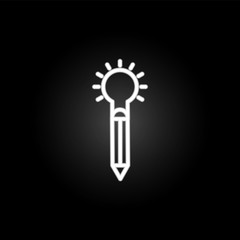 pen, bulb, light neon icon. Elements of positive thinking set. Simple icon for websites, web design, mobile app, info graphics
